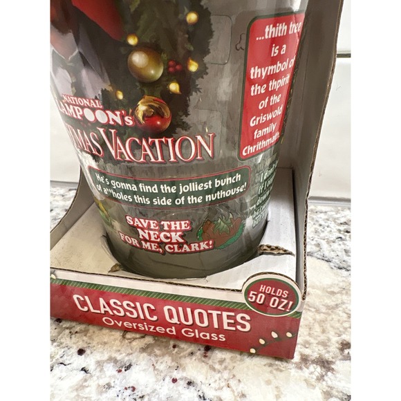 Vintage National Lampoons Christmas Vacation Classic Quotes Oversized Glass - Picture 2 of 4